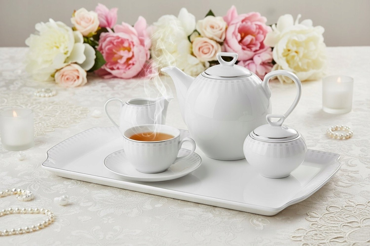 Yvonne Sonata Koffieservies voor 12 personen, 40-delig, Platina Decor