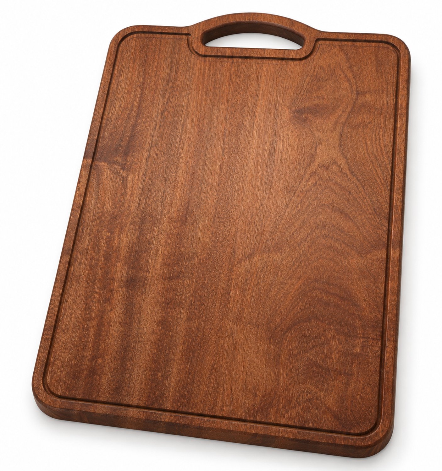 JustValue Houten Snijplank 50 x 35 x 2,5 cm - Met Sapgeul en Handgreep - Donkerbruin