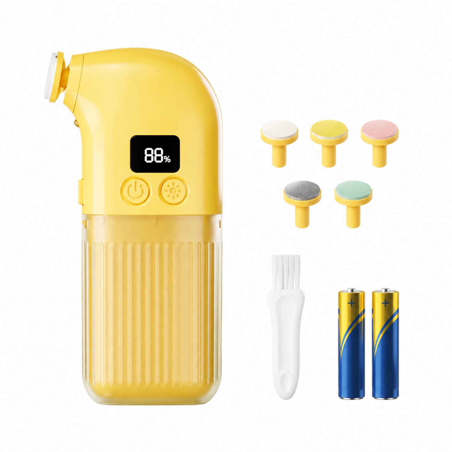 Elektrische nagelknipper - geel vernieuwd model - voor dagelijks thuisgebruik - met handleiding en batterijen