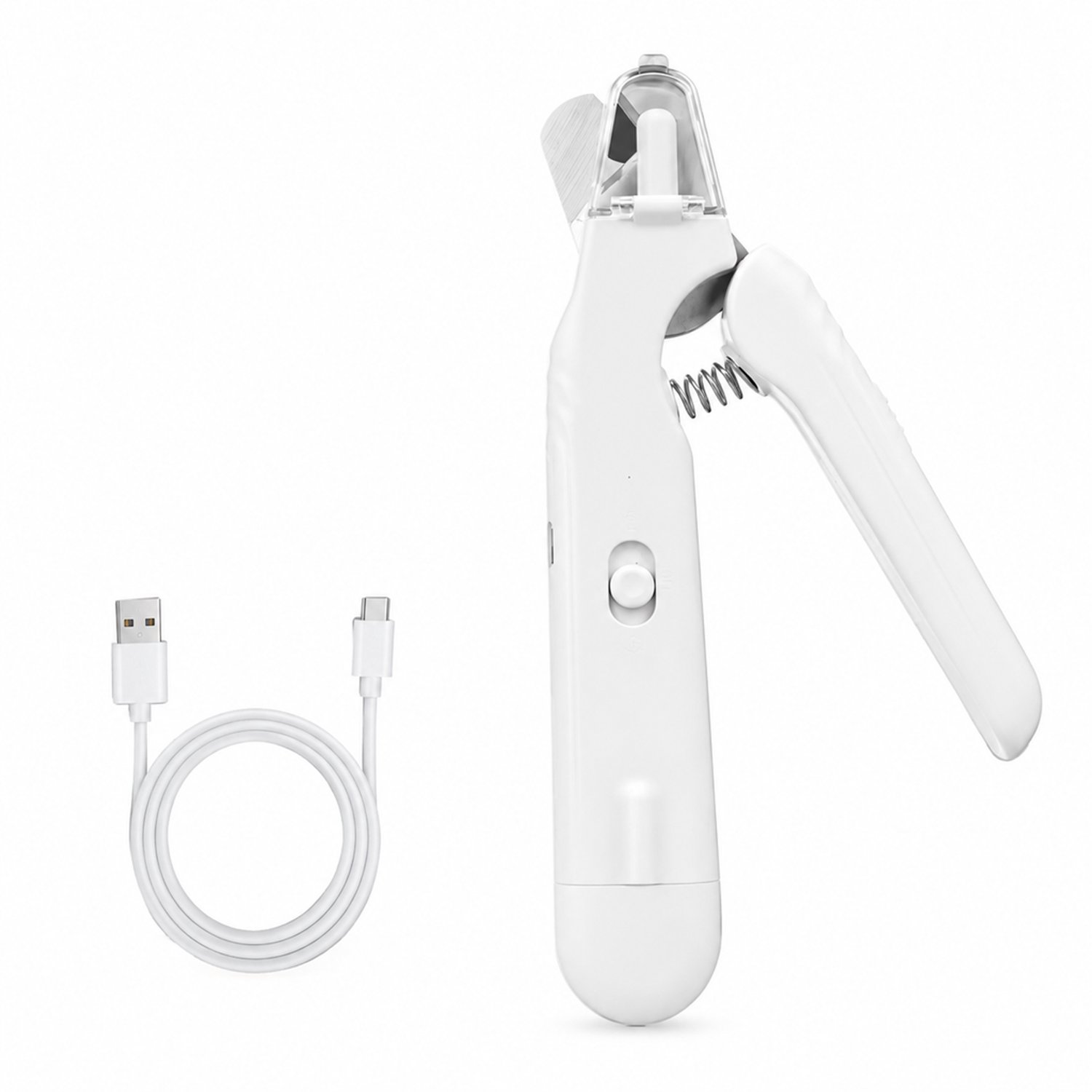 Elektrische nagelknipper - 2-in-1 knippen en vijlen - LED-verlichting - voor huisdieren - wit - Engelstalige kleurendoos