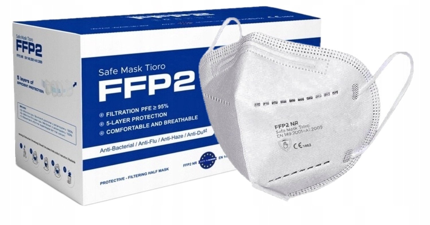 Tioro FFP2 Mondkapjes - 25 Stuks - 5 Lagen Bescherming