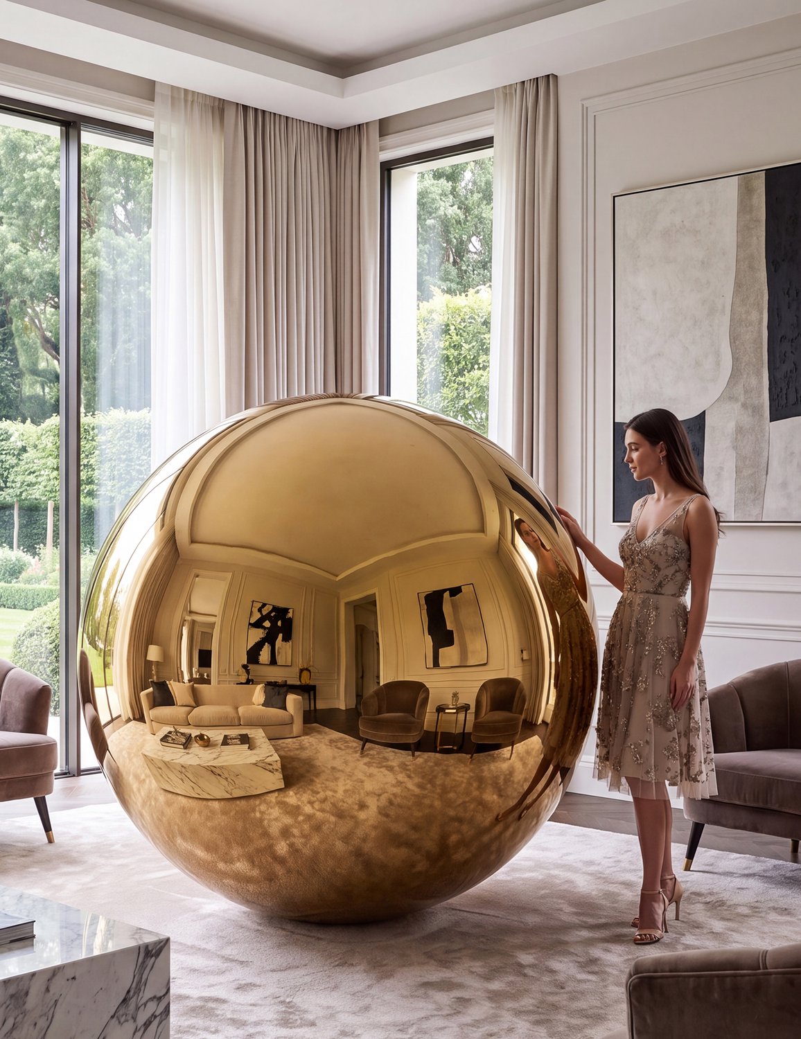 BIGIEMME SRL - Reusachtige gouden spiegelbol ballon 200 cm
