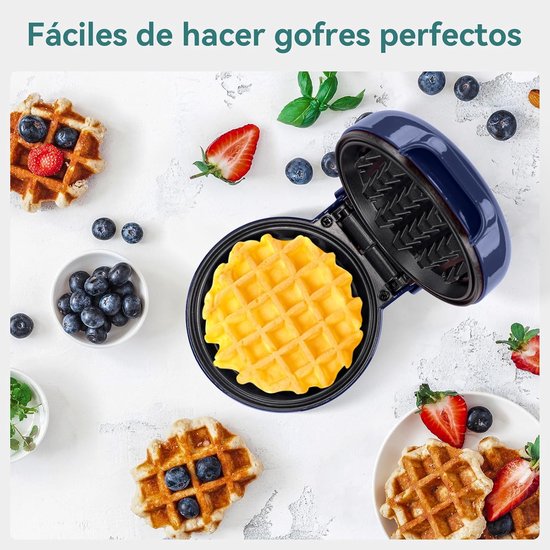 Snailar Mini-wafelijzer ABW59 - 550 W - 10 cm - blauw — afbeelding 4