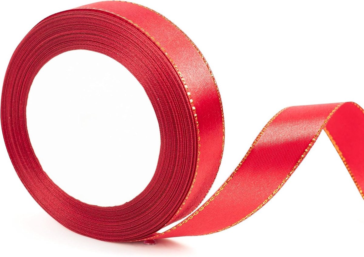 Bordeauxrode Kerstribbon van 20mm voor Cadeauverpakking, Versiering, Bruiloft en Haaraccessoires - 22 meter lang