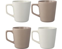 Set van 4 Grote Keramische Cappuccino Mokken van 500 ml met Handvat - Ideaal voor Latte, Thee en Chocolademelk
