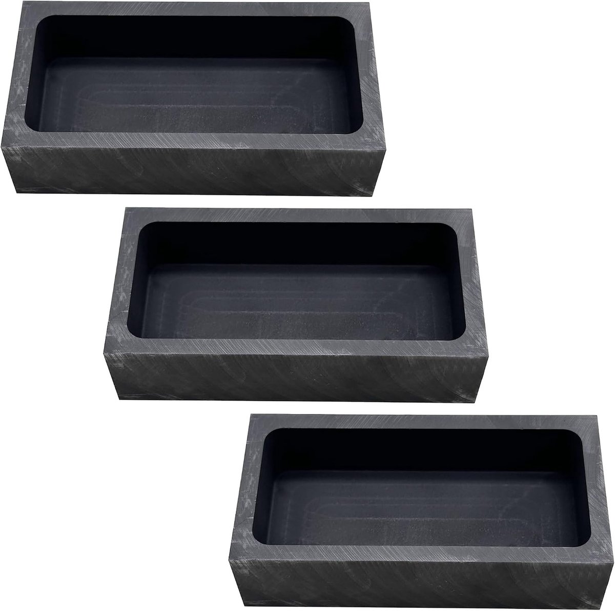 3-delige Graphiet Inot Smeltkruik voor Goud, Zilver, Metaal, Aluminium, Koper en Messing - Perfect voor Gieten en Raffineren