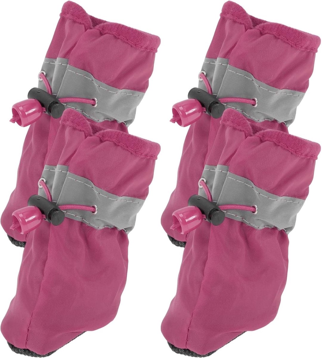 Set van 4 Waterdichte Pootbeschermers voor Honden met Verstelbare Band voor Binnen en Buiten, Maat 1, Roze-Rood - Bescherming tegen Schade en Comfort voor Jouw Huisdier