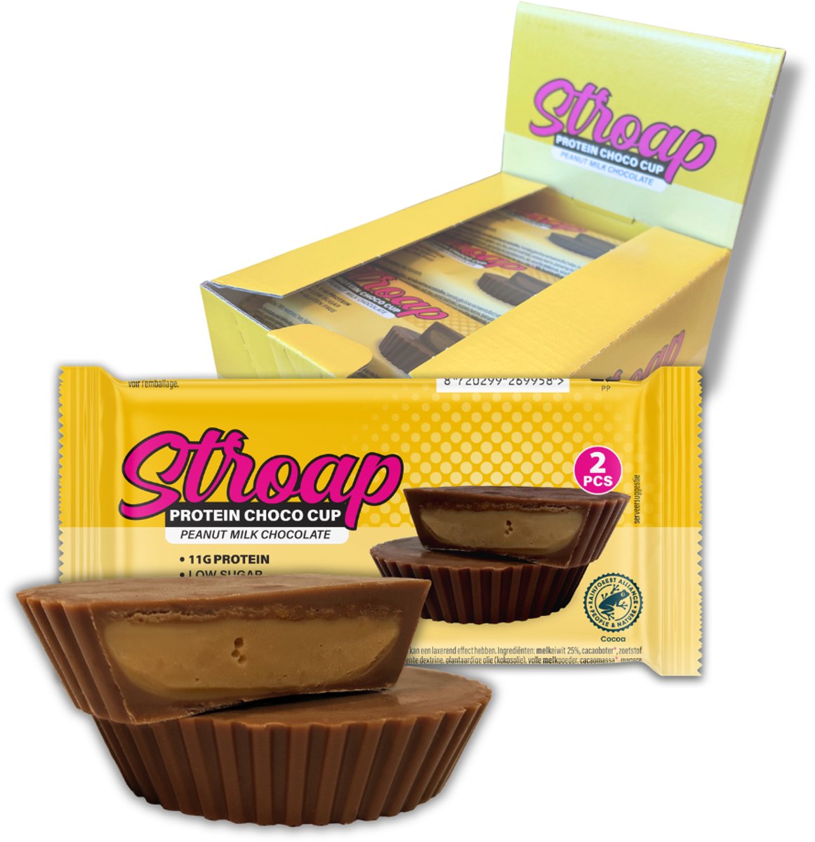 Stroap Melk Chocolade Pindakaas - Display (12 st à 42g) - Proteine repen - bars - glutenvrij - afvallen - chocolade - pindakaas