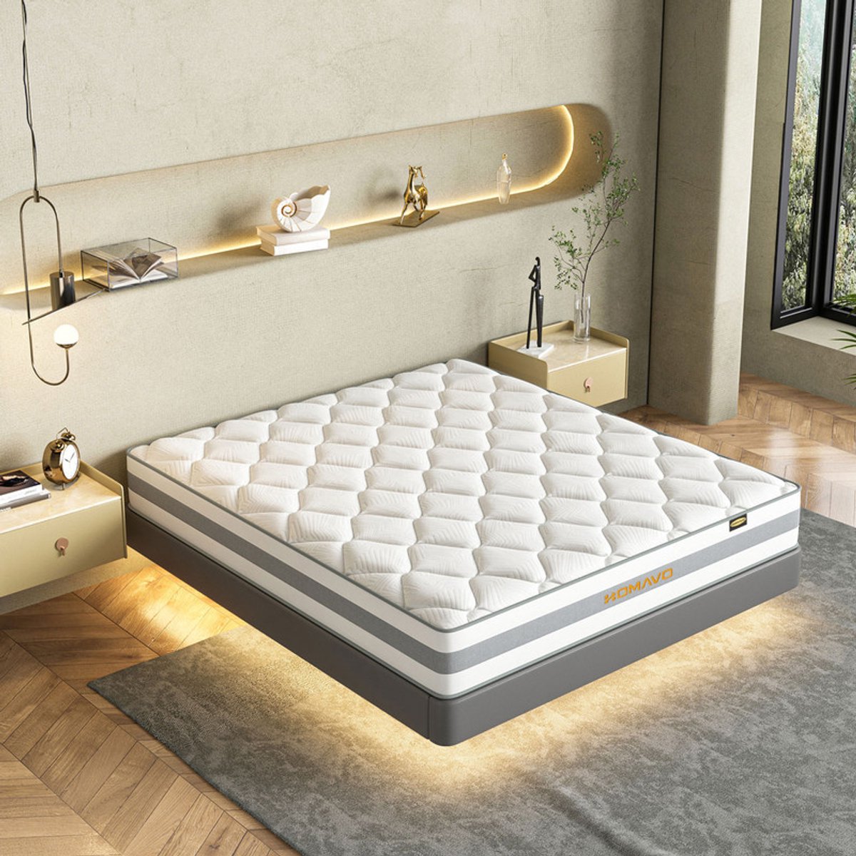 HOMAVO Matras 140x200x28 cm – Pocketveringmatras – 7-Zones – H3/H4 – Oeko-tex – Anti-Allergisch