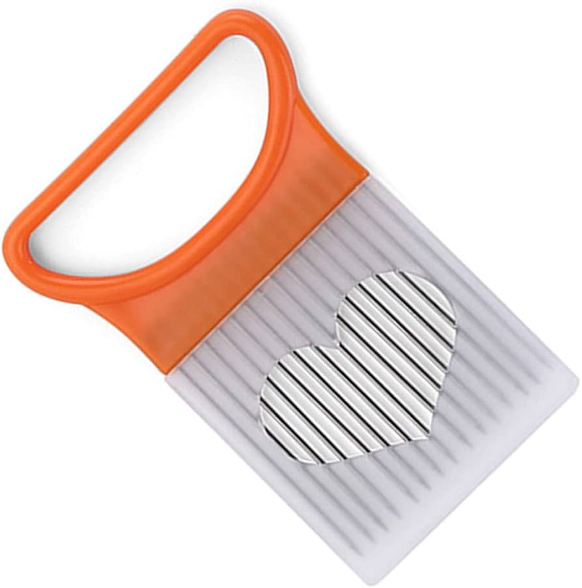 Uiensnijder - Uienkam - Ui snijden hulpstuk - Ui vasthouden tijdens snijden - Snij hulp ui - Groentesnijder - Ui naald - RVS - Oranje handvat - 10x8 cm - Jonyx