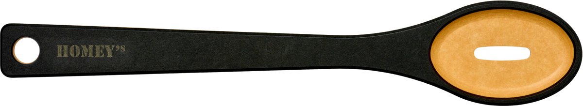 Homey's FIBR Pollepel met Gat – 34 cm – Zwart/Naturel