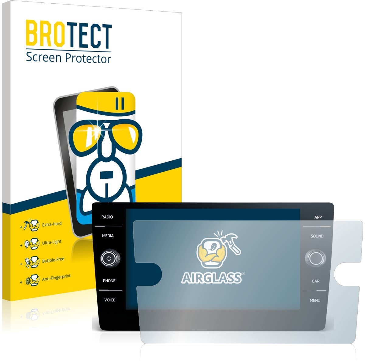 Screenprotector voor Volkswagen Golf GTI 2017 Discover Media 8" 2017-2019 Beschermglas transparant