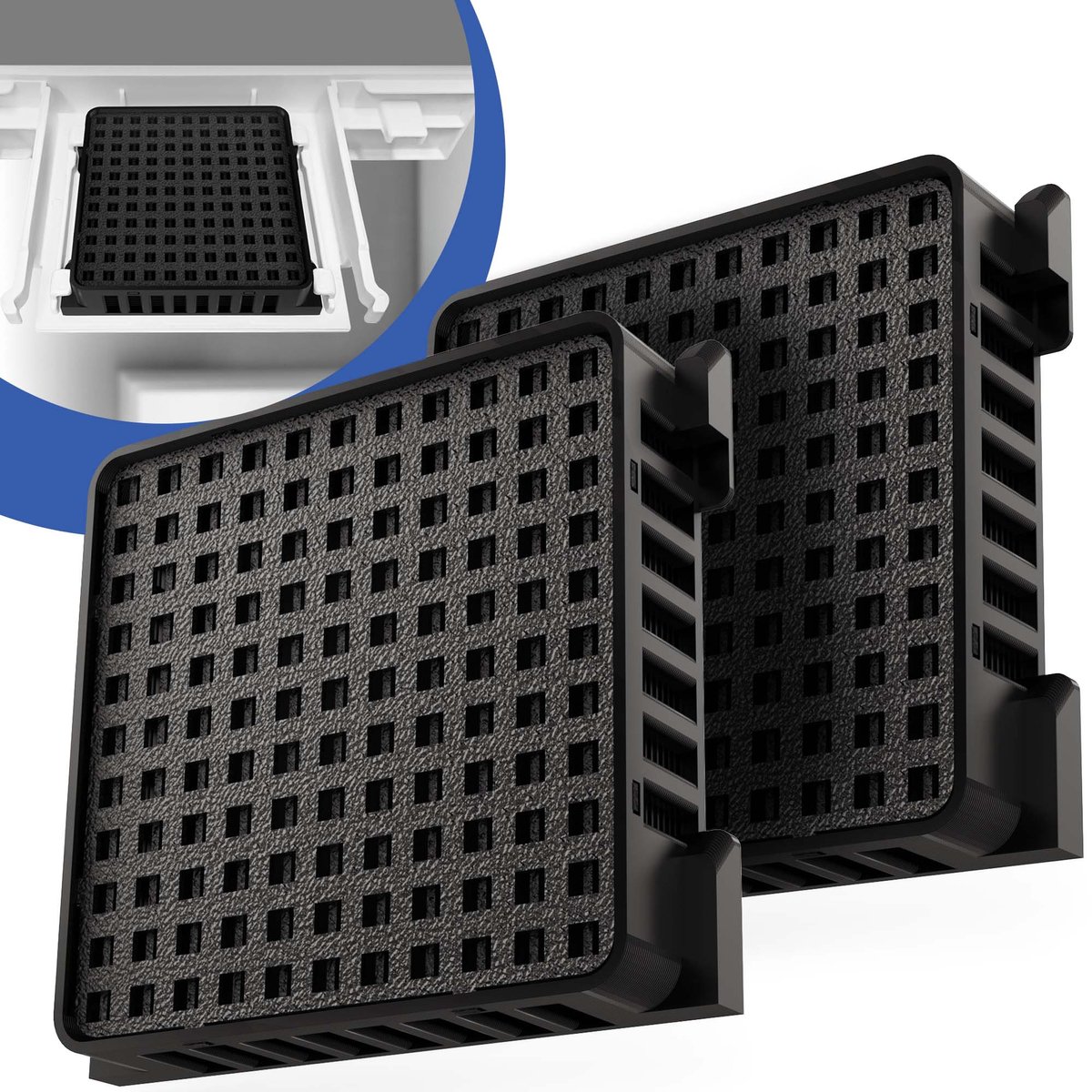 2 x Actieve koolstoffilters geschikt voor Liebherr koelkasten 9096989 9882460 9882429 988246000 | Vervangingsfilter voor 7440021-00 met actieve koolstof Fresh Air voor koelkastfilter - koelkastfilter