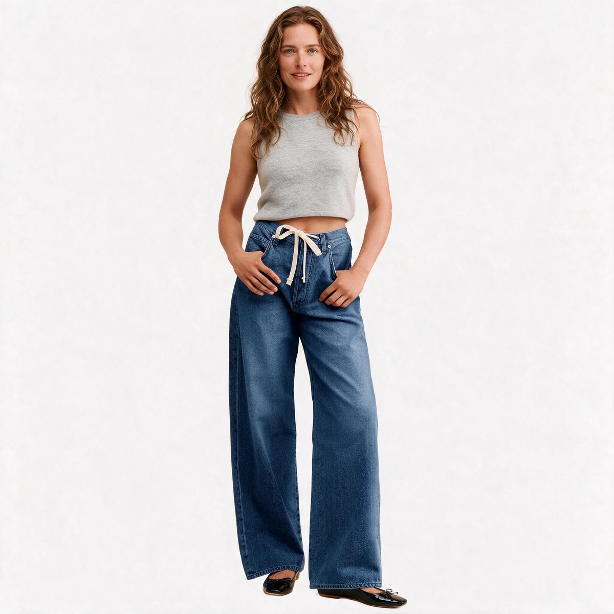 Imily Bela Dames Cropped T-shirt met Taillekoord