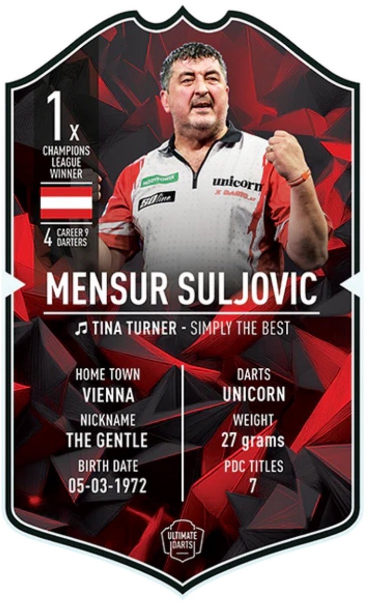 Ultimate Card Mensur Suljovic 2026 Ultimate Card 37x25cm