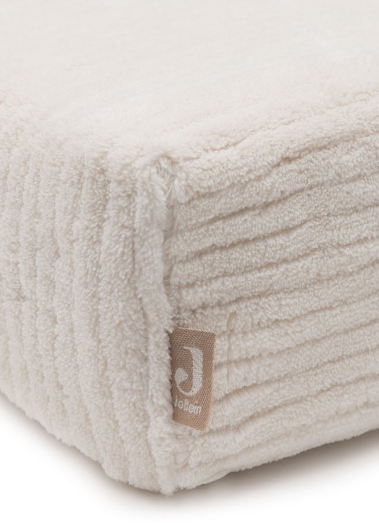 Jollein Aankleedkussenhoes - 50x70 cm - Cloudy Rib - Oatmeal — afbeelding 3