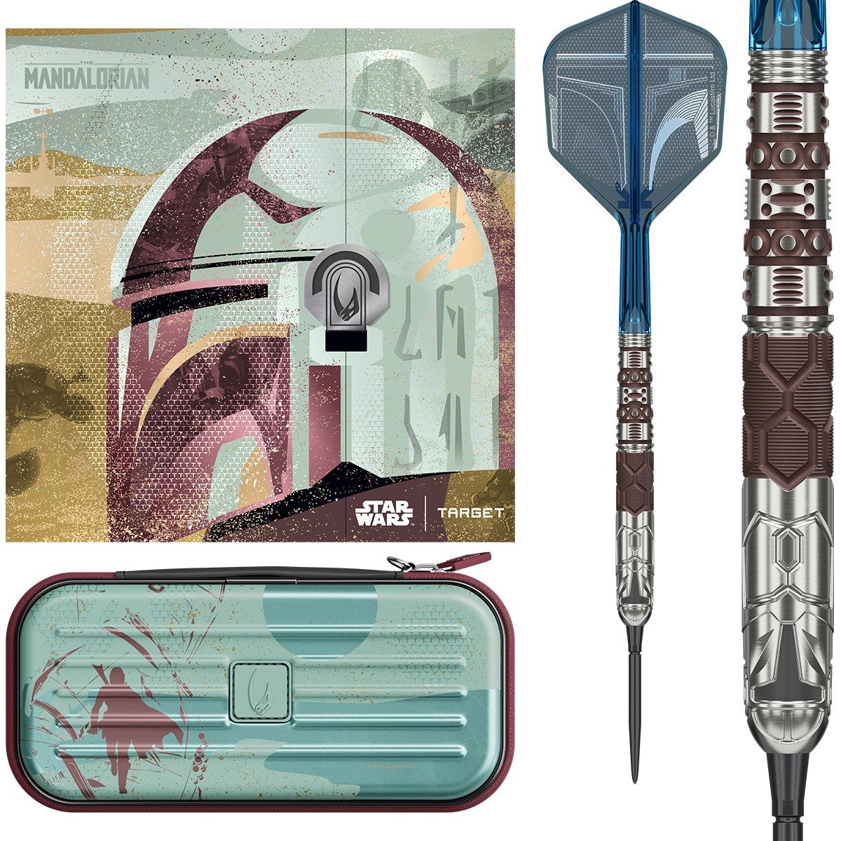 Target Star Wars Mandalorian 95% Tungsten Steeltip Darts - Professionele Dartpijlen - 22g 24g 26g - Inclusief Shafts en Flights - Officieel Disney Product