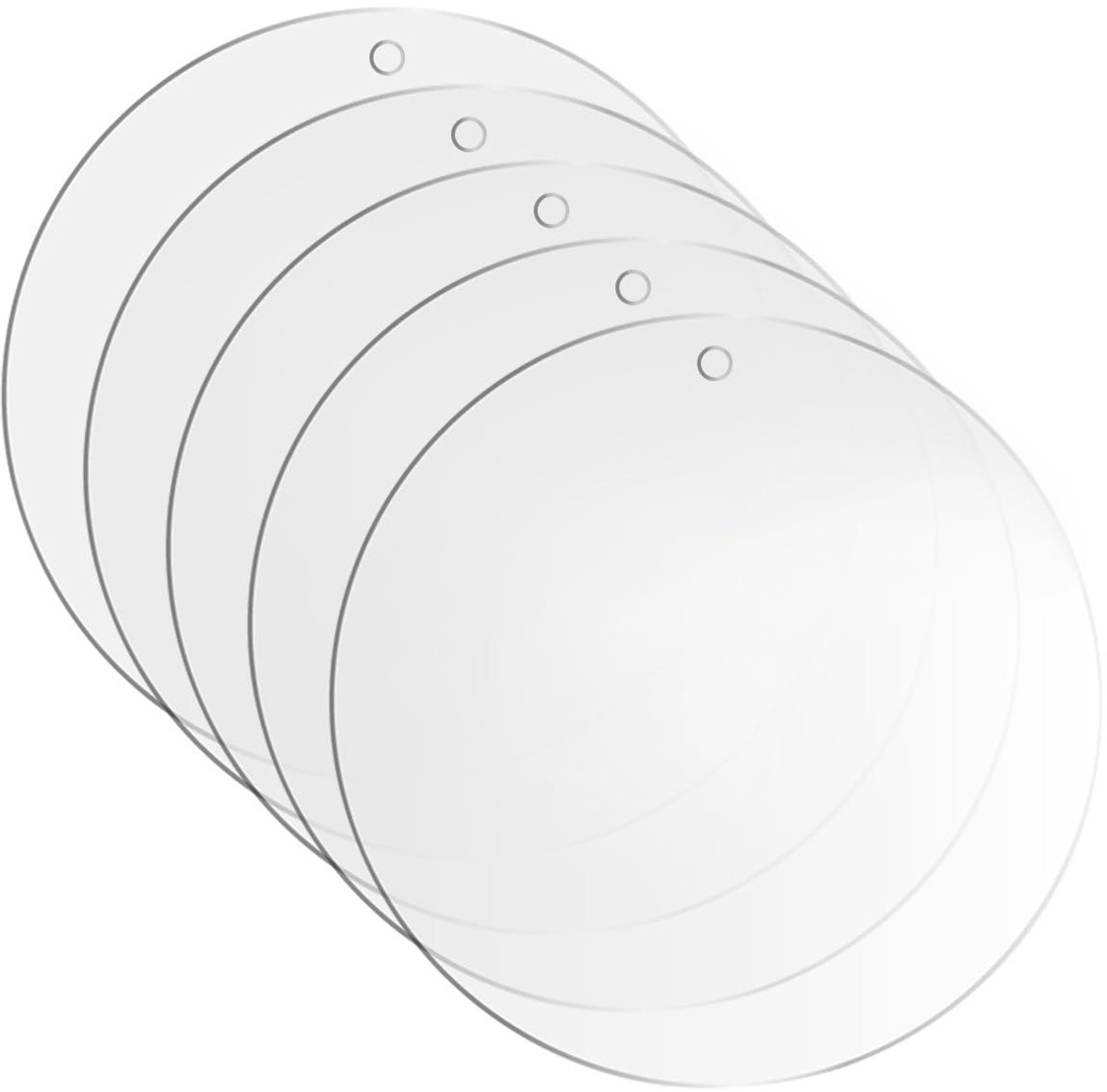 Acrylplaat Rond 20 cm met Gat voor Hangen, Duidelijk en Dikte van 2 mm - Ideaal voor Schilderen, Ambachten en Feestdecoraties