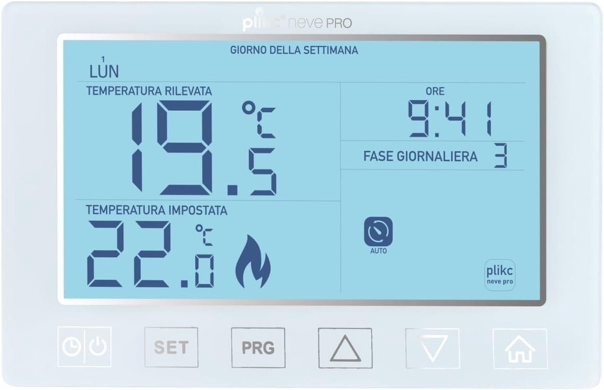 Digitale Wekelijkse Thermostaat - Wit - 12,5 x 8 x 2,5 cm - Batterijgevoede Thermostaat met Groot Display - Voor Huishoudelijk Gebruik
