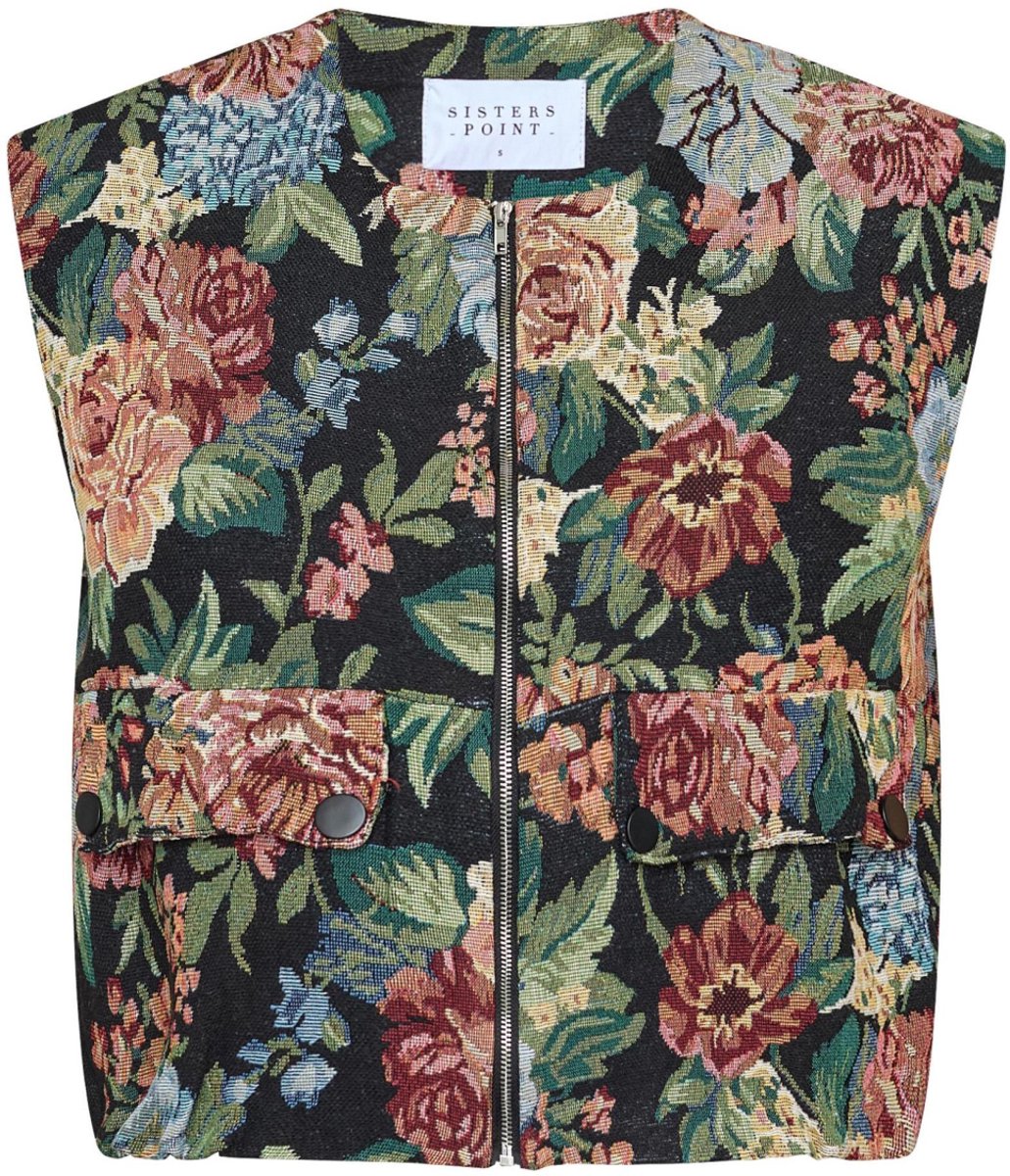 SisterS point Gilet N Garwin Ve 20177 D.flowerjacquard Dames Maat - XS