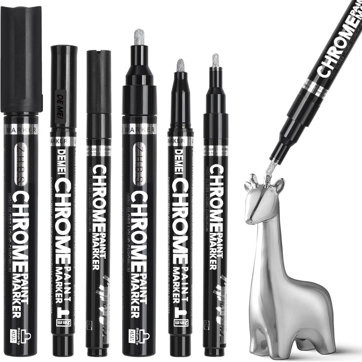 Lakmarker Set - Zilver - 0,7-1/2/3 mm - Oliegebaseerde Permanente Markers - Voor Creatieve Projecten