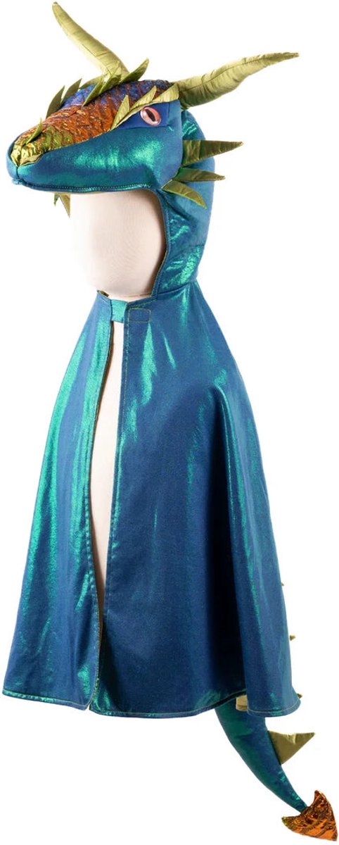 Great Pretenders Verkleedkledij Emerald The Metallic Dragon cape - 104/116cm - 4/6 jaar