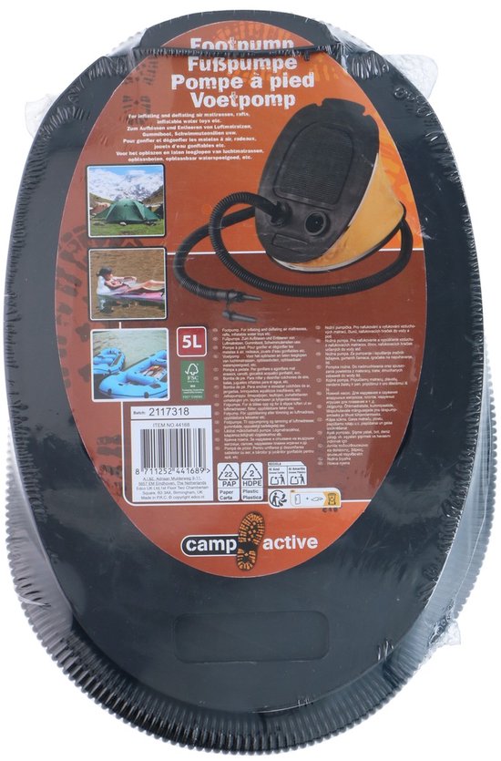Camp Active Voetpomp - 26,5 x 18 x 20 CM - 5 L - Compacte Luchtpomp van Camp Active — afbeelding 3