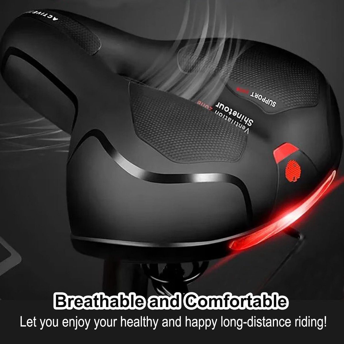 Fietszadel dames super comfort - Rood - - Ergonomisch en schokabsorberend