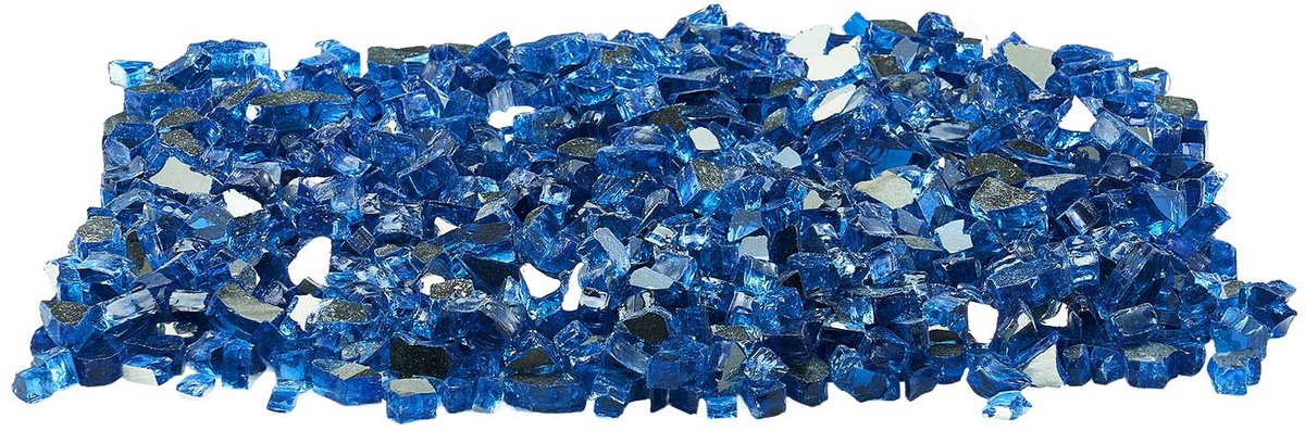 Hittebestendige Glasstenen, 4,5 kg, 12,7 mm Reflecterende Glasparels voor Vuurkorven en Haarden, Decoratief Glas voor Vuurplaatsen, Vuurkristallen in Pacific Blue