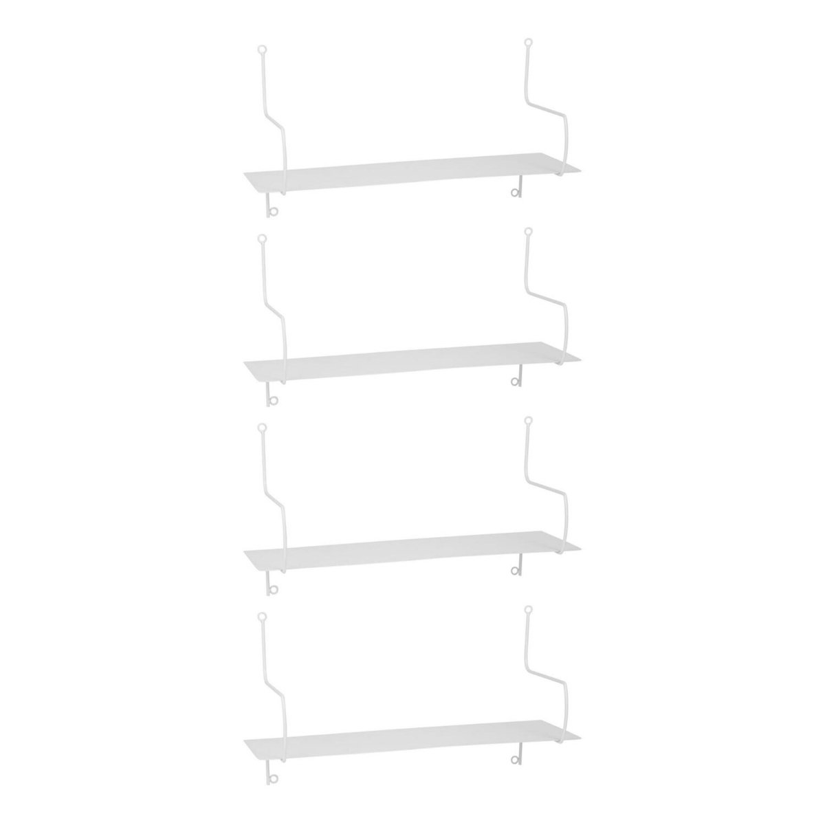 Ostaria Wandplank Laurie - 4x - wit - metaal - 50 cm - muurplank - hangplank