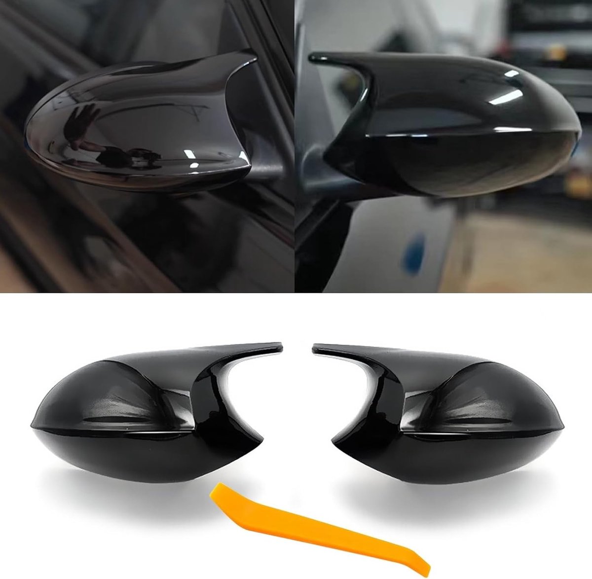 2 Stuks Compatibele Achteruitkijkspiegel Covers voor BMW 3 Serie E90 E91 E92 E93 - Zijkant Spiegel Behuizing Links en Rechts in Glanzend Zwart - Auto Accessoires en Onderdeel vervangingen