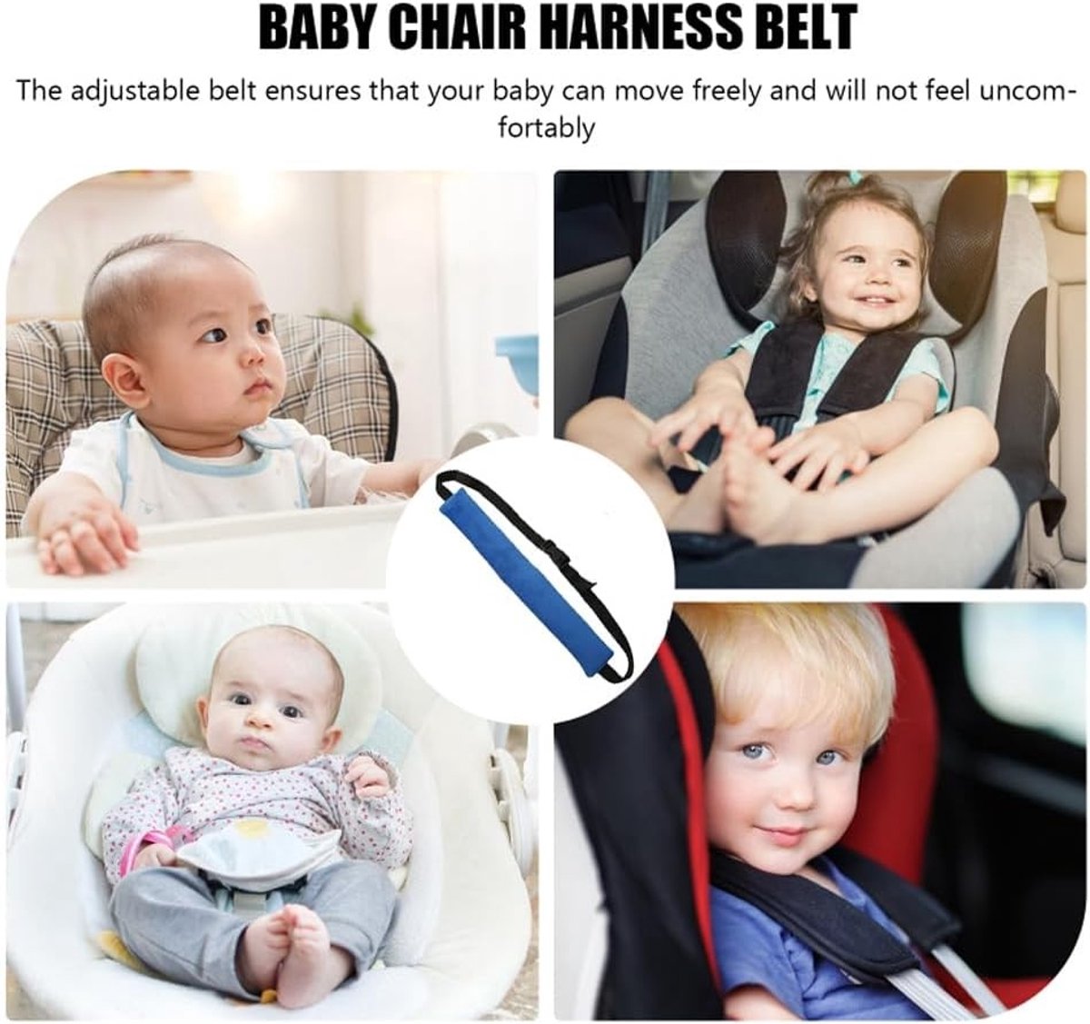 Cross strap hoge stoel - draagbare baby eetstoel met veiligheidsgordel voor optimale ondersteuning en comfort – foto 8
