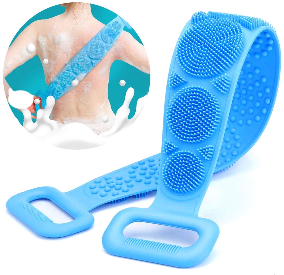 Vineco 2020 body, doucheborstel van silicone, dubbelzijdig, super zacht om vuil, gemakkelijk te reinigen, goed schuim - ShopVlot