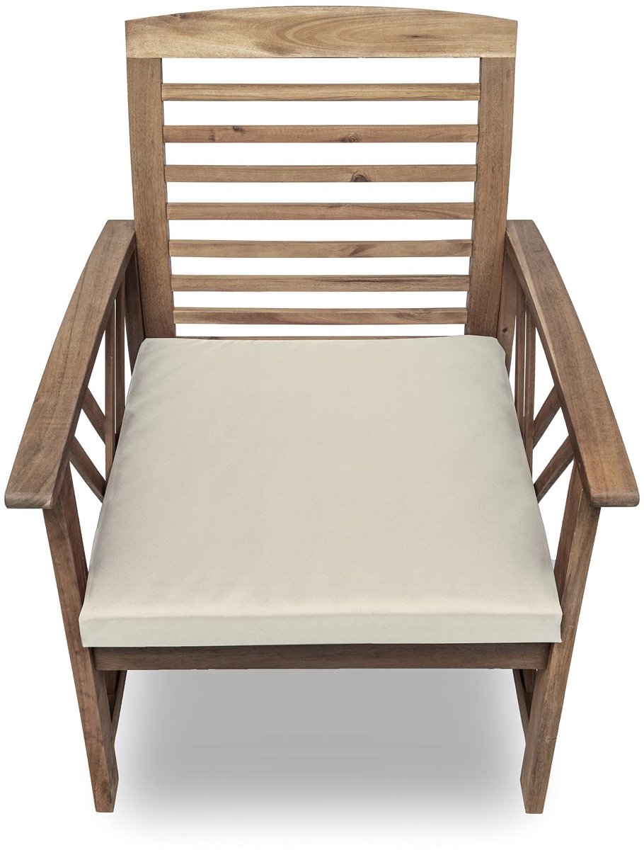 Famanu – Waterdichte stoelkussens voor tuinzitkussens, met lussen en afneembare hoes, 50 x 50 x 5 cm, crèmekleurig, set van 2, comfortabel en praktisch