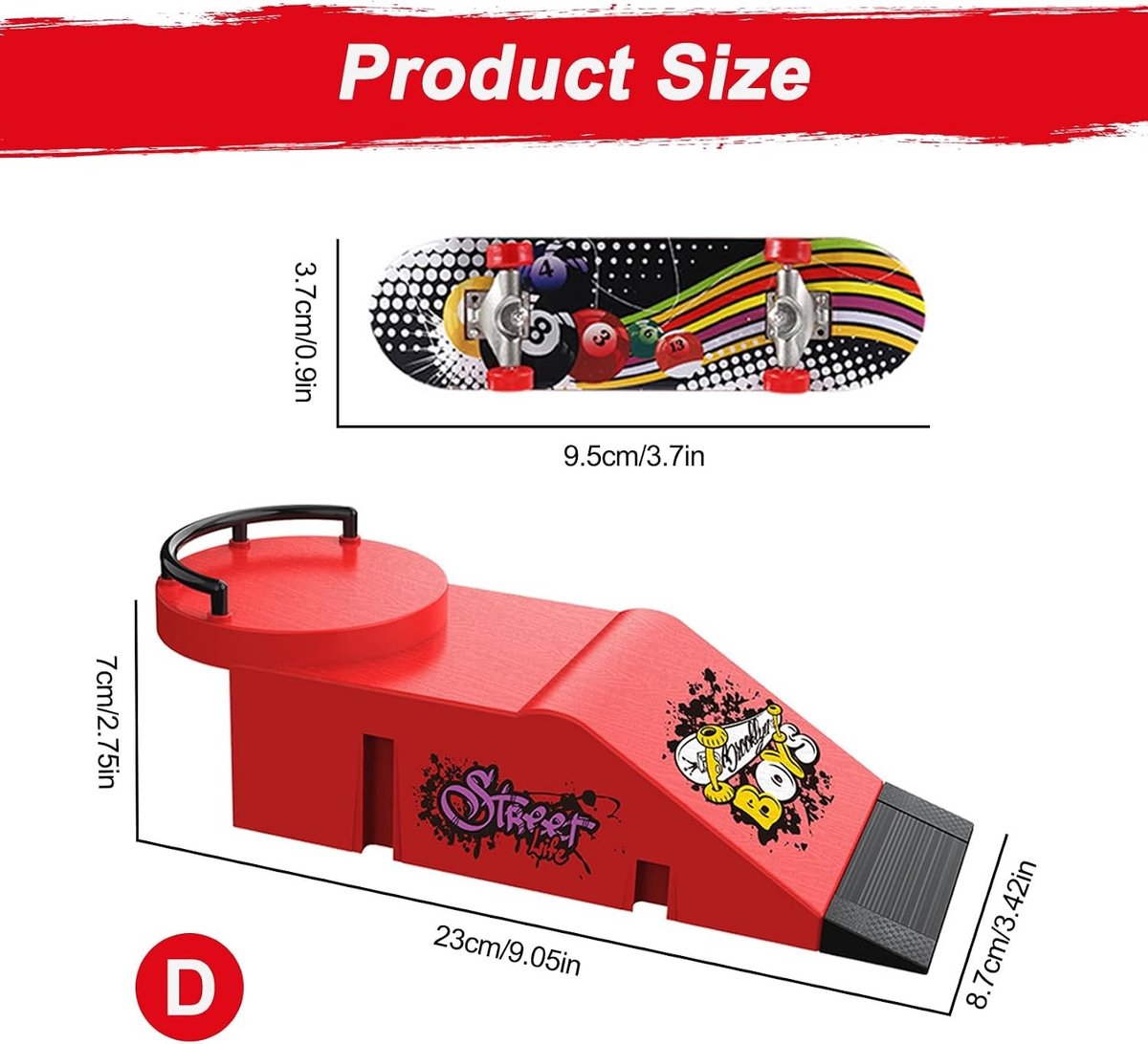 Mini Fingerboard Ramp Accessoire Set - D - 1 x 1 x 1 cm - Vingerskateboard met Reserveonderdelen - Voor Jonge Skateboardliefhebbers