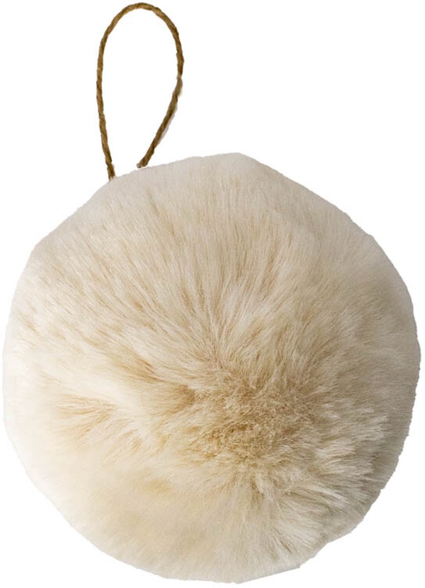 Fluffy bal hangend wit 10cm