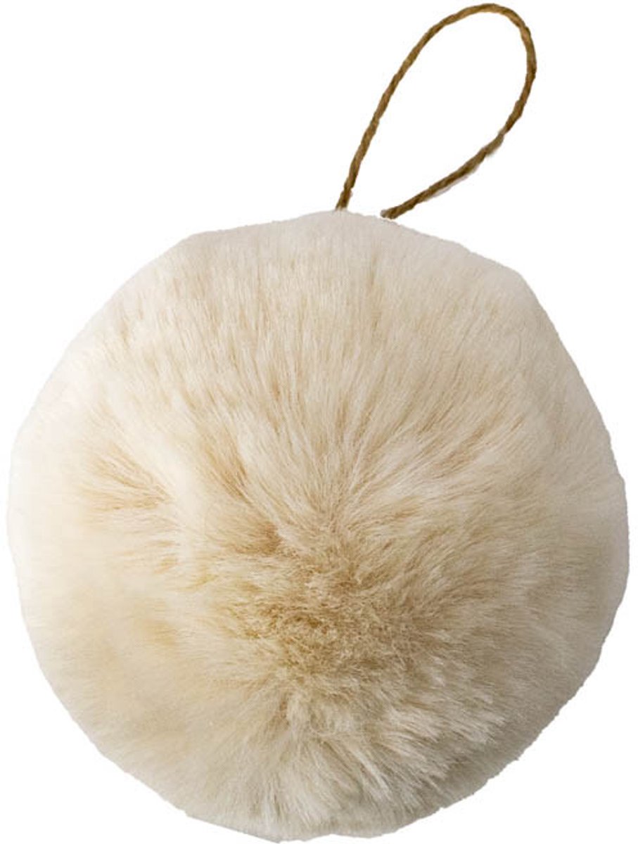 Fluffy bal hangend wit 7cm