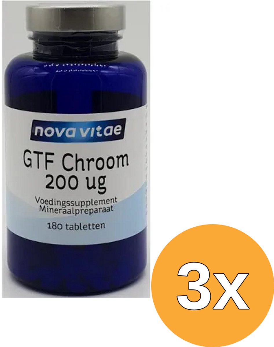 3x Nova Vitae Gtf Chroom (180 Tabletten)