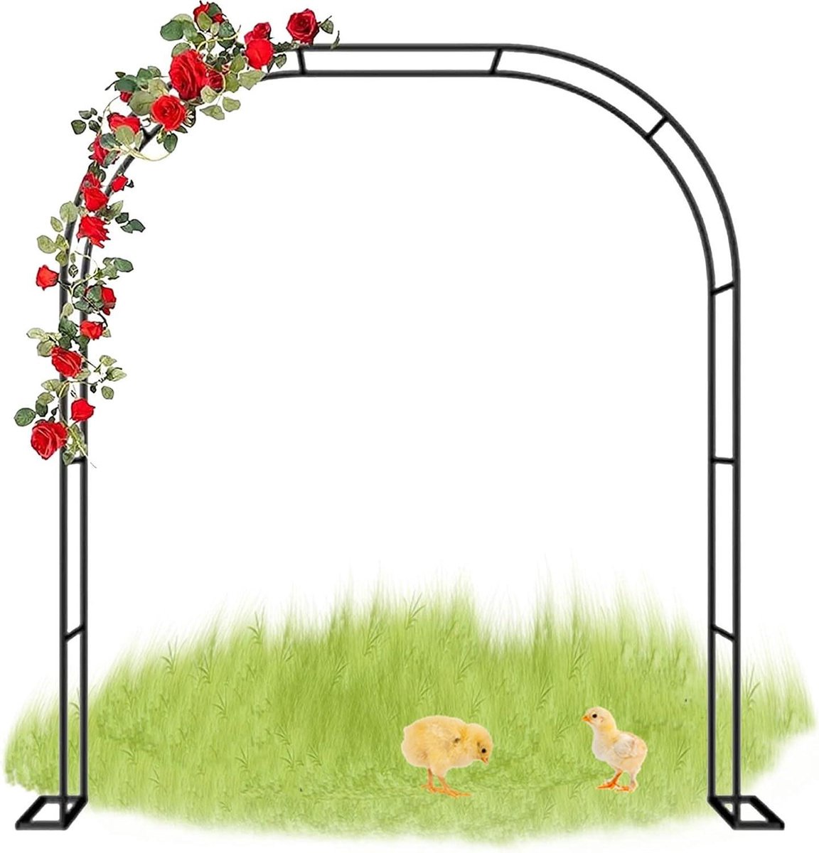 Tuinboog - Rozenboog Prieel - Klimplanten Ondersteunen - Weerbestendig Metaal - 180x220cm - Zwart