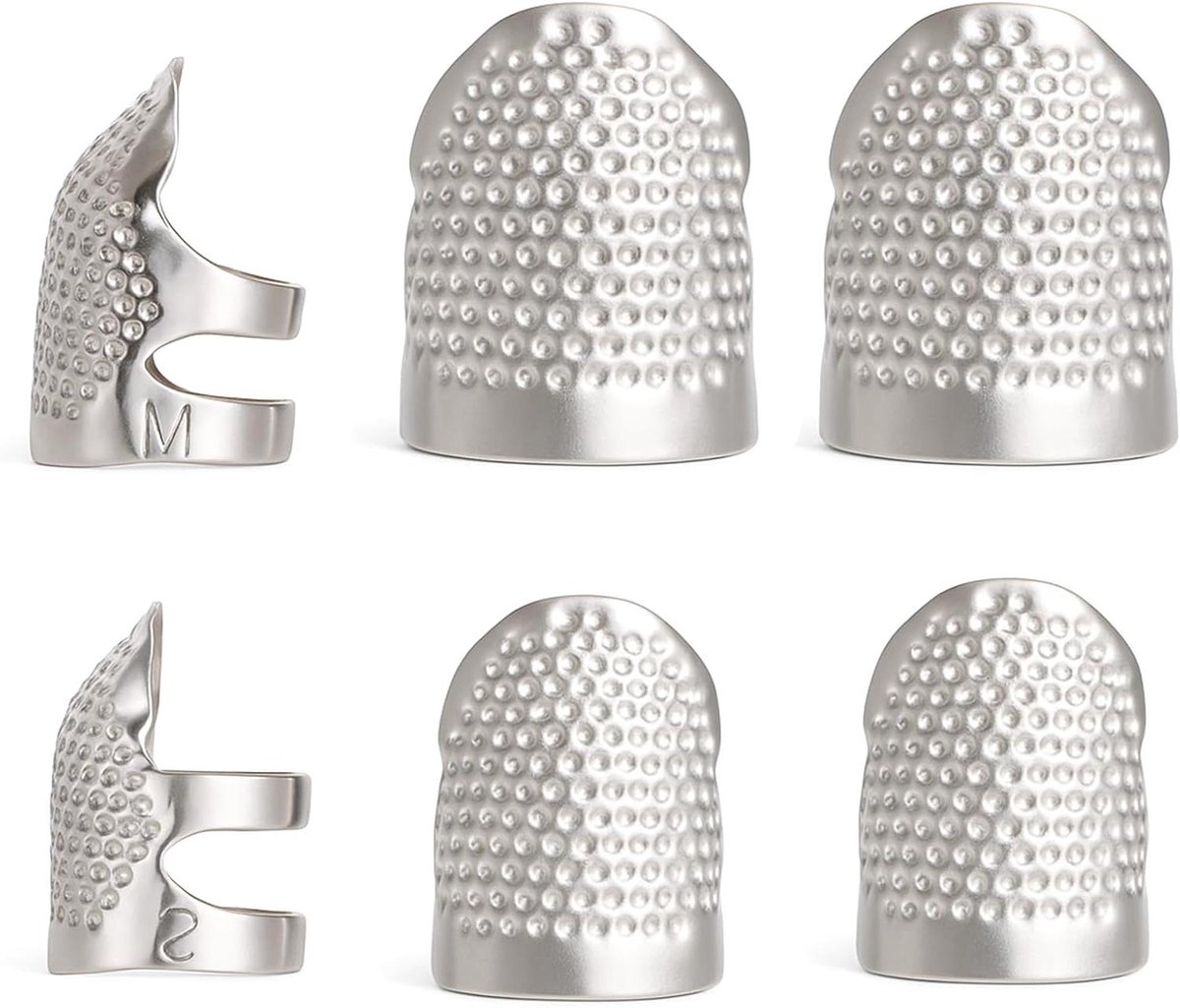 Vingerhoed Set - Naai Beschermers - Handen Beschermen - Verstelbaar Ontwerp - 6 Stuks - Zilver