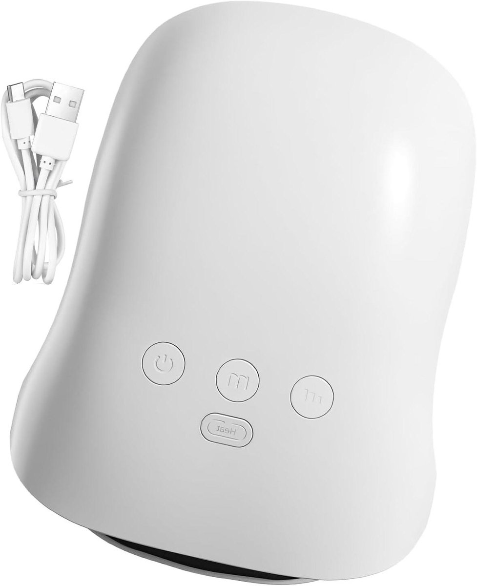 Handmassageapparaat met warmte - Draadloze handmassager - Spanning verlichten - AI-compressie technologie - 25 x 20 x 7 cm - Wit