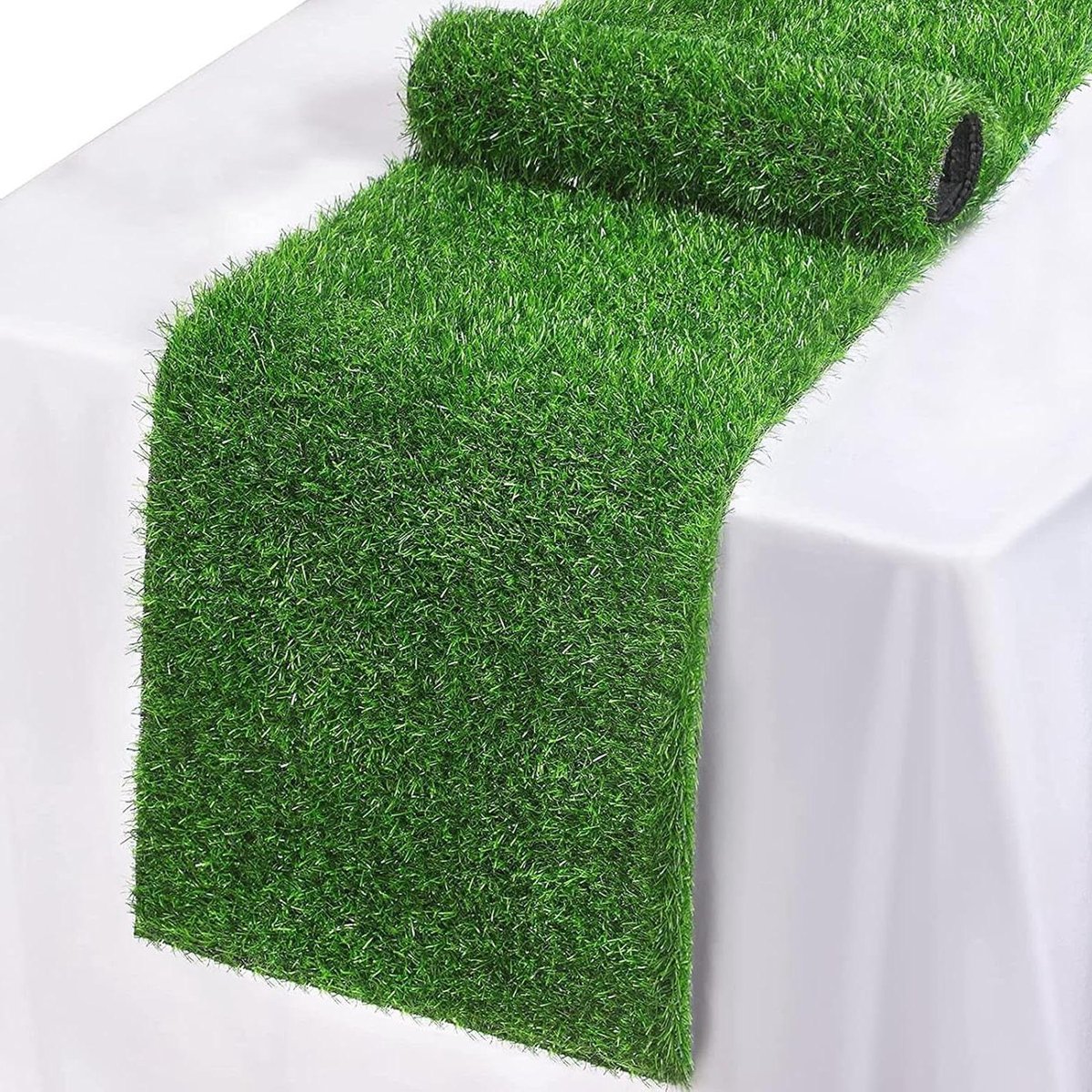 Tafelloper Kunstgras - Groen Tafelkleed - Feestelijke Decoratie - Op Maat Te Snijden - 35 x 120 cm - Groen
