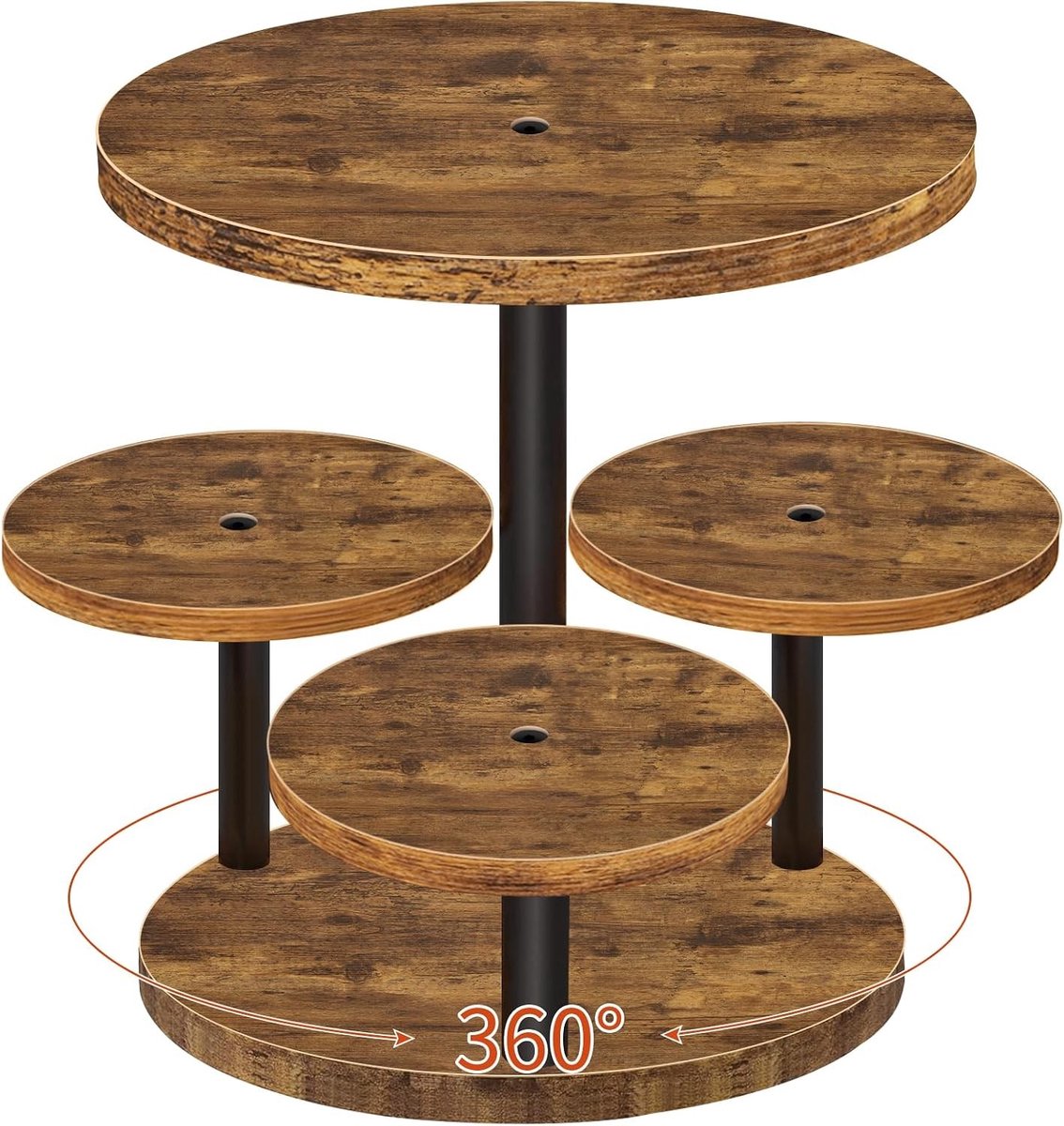 Taartstandaard - 3 Etages - Roterend - Decoratieve Houder voor Taarten en Cupcakes - Voor Bruiloften en Verjaardagen