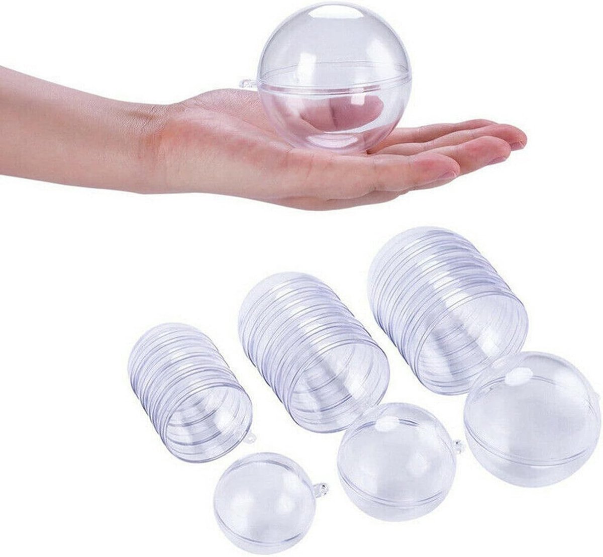 Transparante Acrylballen - Transparant - 6 cm - Onbreekbare Decoratie - Voor Knutselen en Versieren
