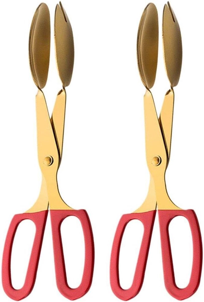 Buffet Tang - Serveer Tang - Voedsel Serveren - Roestvrij Staal - 26 cm - Rood