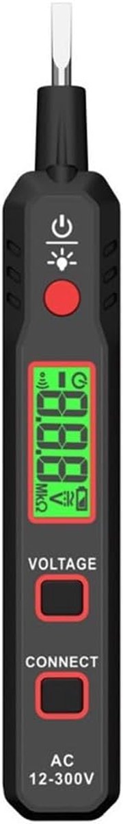 Spanningstester - Draadtester - Elektra Controleren - Live/Neutraal Detectie - 15 x 3 x 3 cm - Zwart