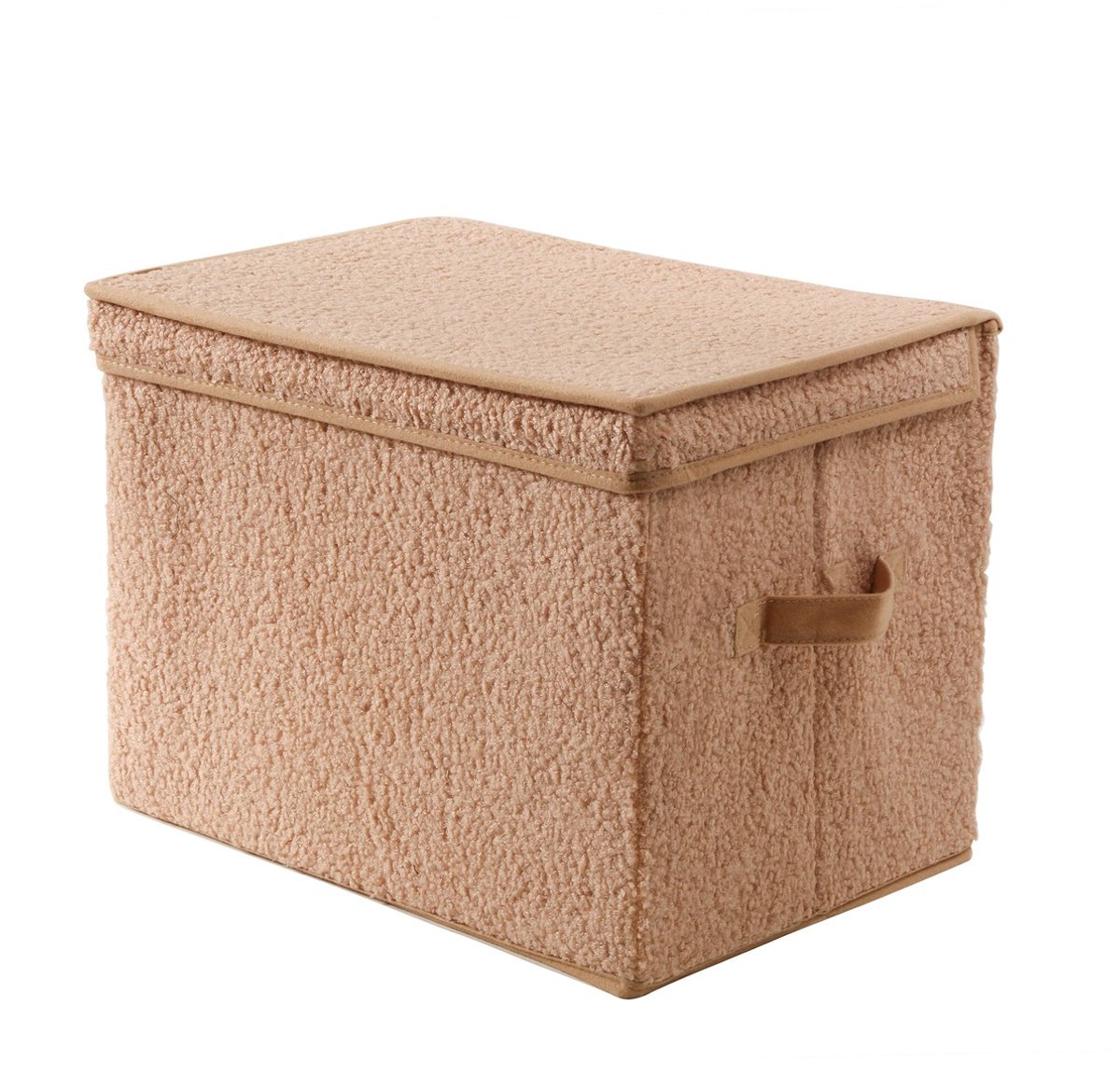 CALICOSY - Hoge opbergdoos met beige stoffen deksel met 1 vak 40x28x30cm