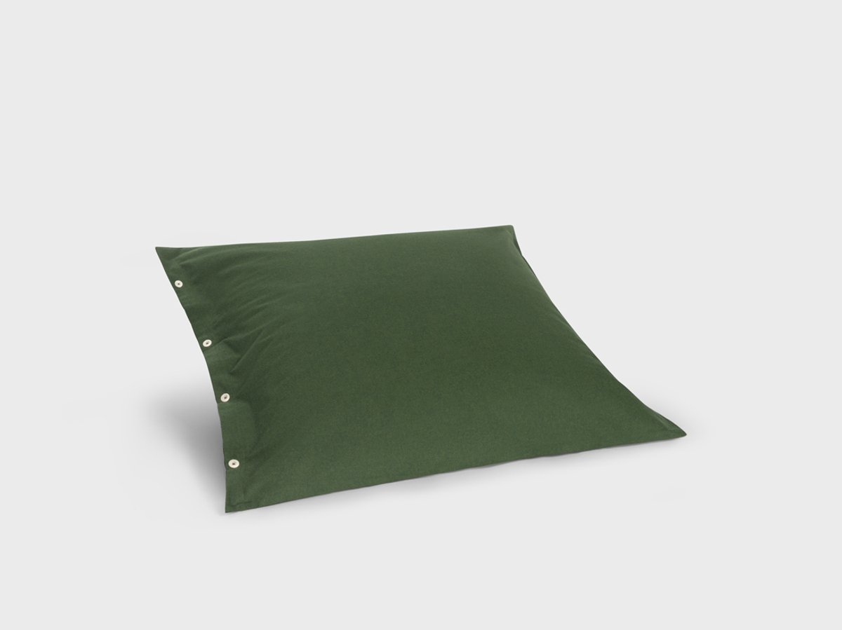 Yumeko kussensloop flanel mosgroen 65x65 - Biologisch & ecologisch - 1 stuk