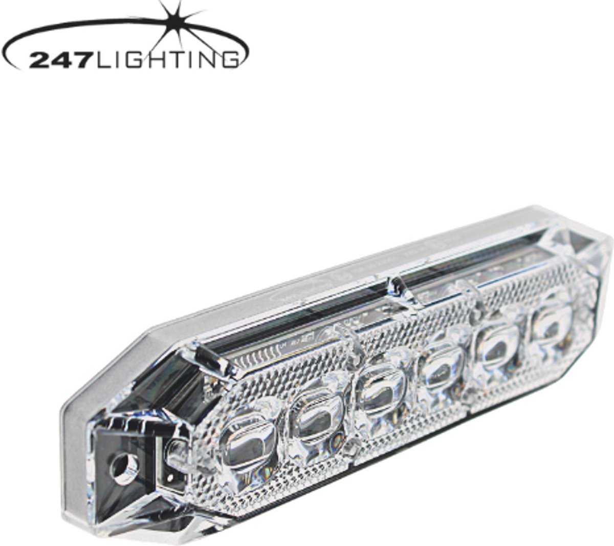 Flitser - 247 Lighting - 12-Led - 5 - 12.8cm - Helder - 11 flitspatronen - Amber - R65-2 - 12V-24V
