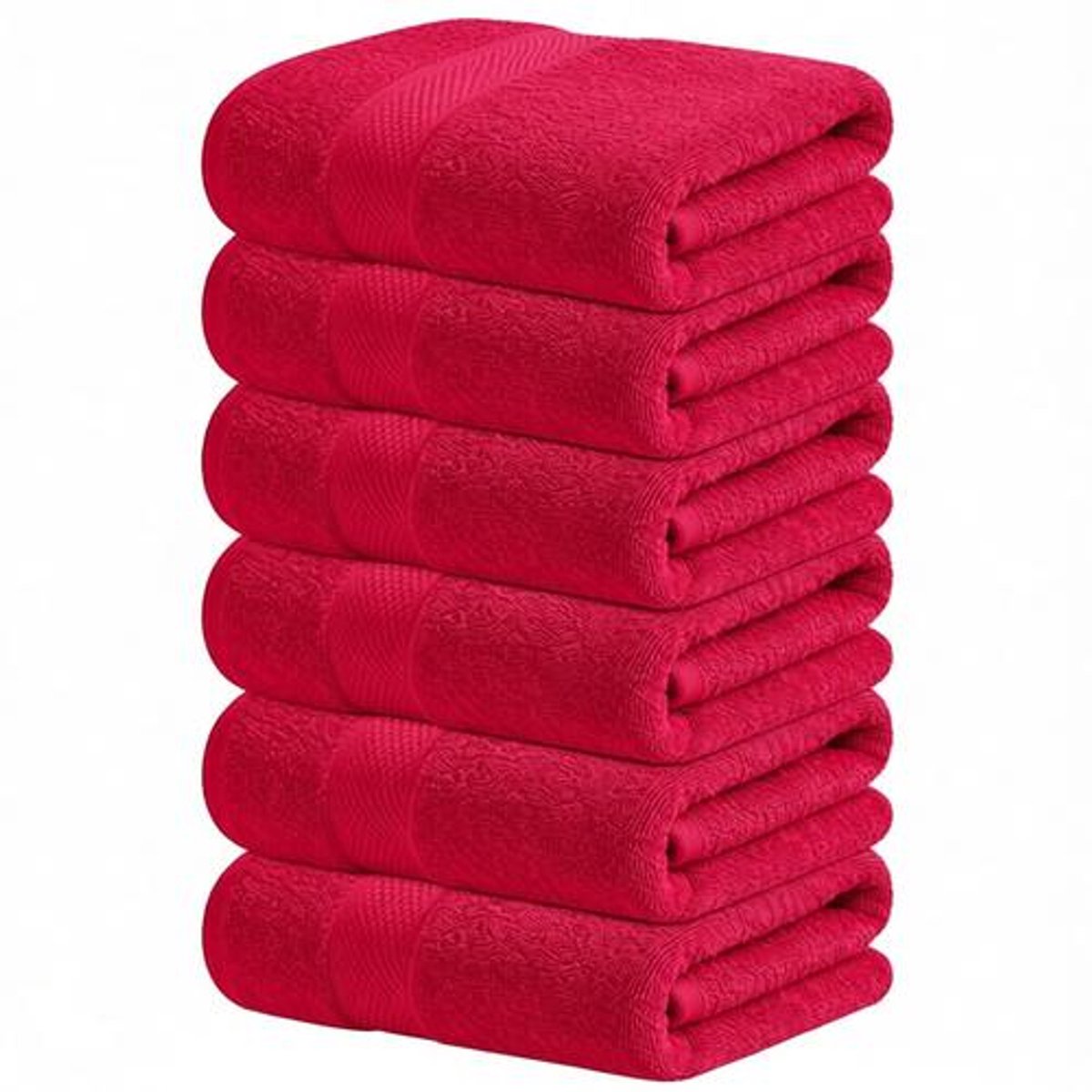 BILMU Gastendoekjes 6-pack 100% Katoen – 40x72 cm, Super Absorberend, Sneldrogend, Bordeaux Rood